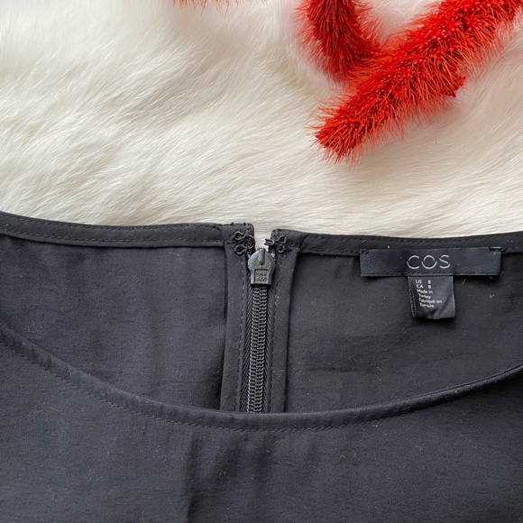 COS Black Ruched Modal Blouse - Picture 2 of 7